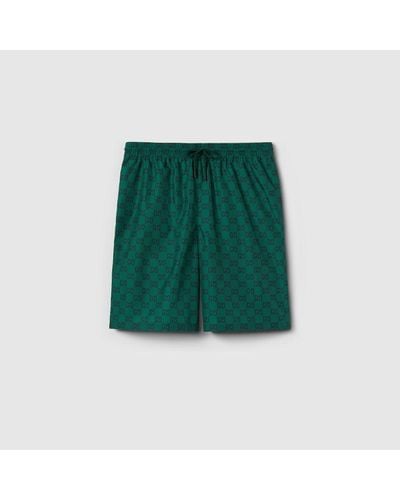 Gucci GG Print Nylon Swim Short - Green