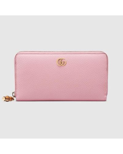 Gucci Brieftasche Mit Rundumreißverschluss Und Bambus-Detail - Pink