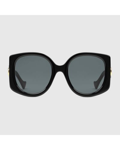 Gucci Geometric-frame Sunglasses - Black