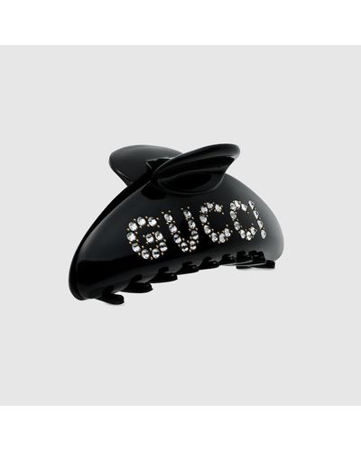 Gucci '' Hair Clip With Crystals - Black