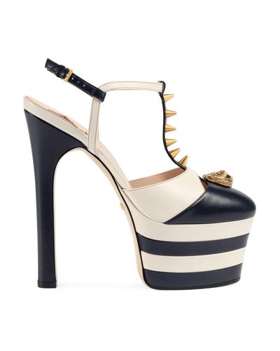 gucci leather platform pumps