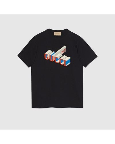 Gucci Camiseta de Punto de Algodón - Negro
