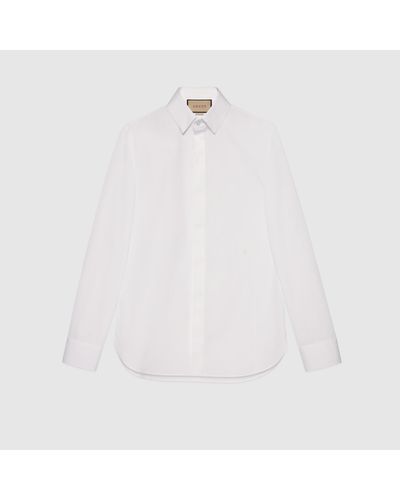 Gucci Cotton Poplin Shirt With Double G - White