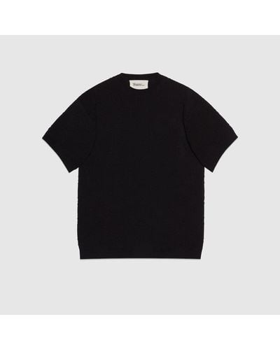 Gucci Viscose Jacquard T-shirt With GG - Black
