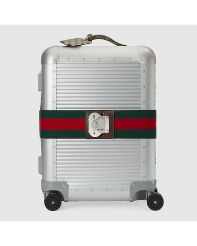 Gucci Aluminum Cabin Trolley With luggage Strap - Grey