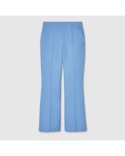 Gucci GG Cotton Gabardine Trousers - Blue