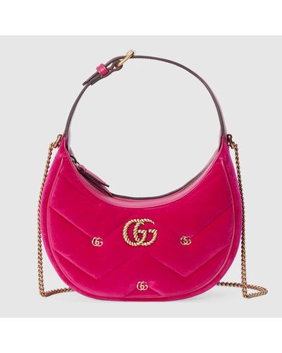 Gucci Halbmondförmige GG Marmont Mini-Tasche - Pink