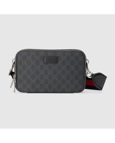 Gucci Mini Borsa A Spalla In Tessuto GG Supreme - Grigio