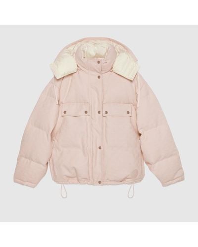 Gucci GG Cotton Canvas Puffer Jacket - Pink