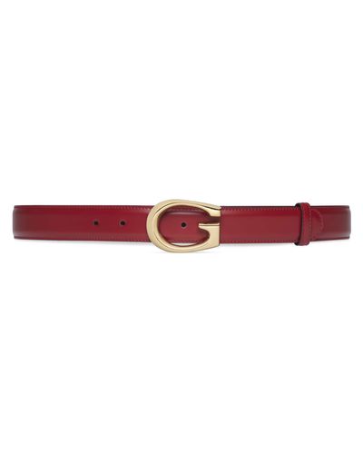 Gucci Cintura sottile con fibbia G - Rosso