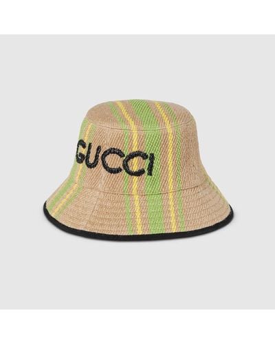 Gucci Juta Bucket Hat - Natural