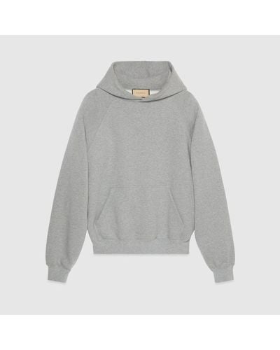 Gucci Cotton Hooded Sweatshirt With Print - Grey