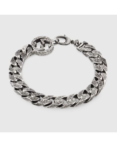 Gucci Interlocking G Chain Bracelet In Silver - Metallic