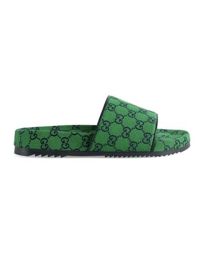 Gucci GG Multicolour Slide Sandal - Green