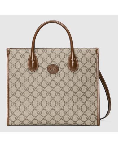 Gucci Kleiner Shopper Mit GG - Braun