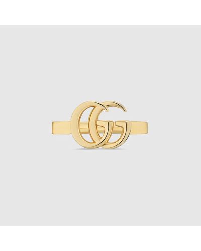 Gucci Anello In Oro Giallo Con GG Running - Metallizzato