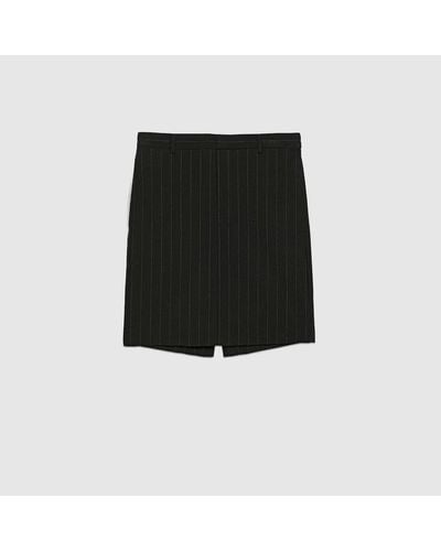 Gucci Pinstripe Wool Shorts - Black