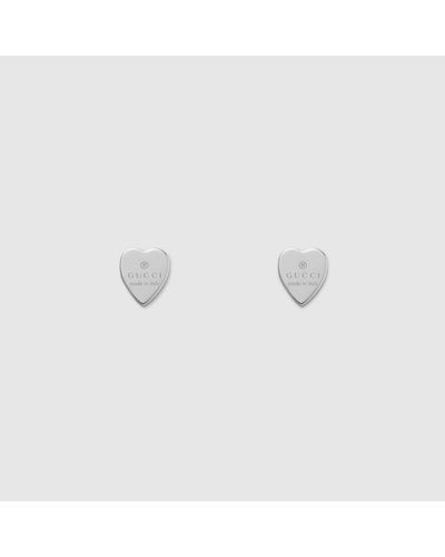 Gucci Orecchini trademark a forma di cuore - Metallizzato