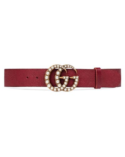 red gucci pearl belt