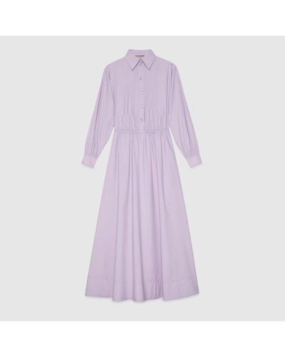Gucci Cotton Poplin Dress - Purple