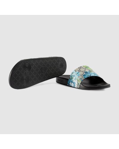 gucci bloom slides blue