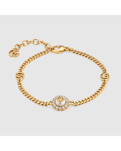 Gucci GG Marmont Double G Flower Bracelet - Metallic