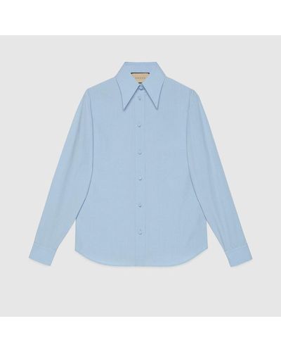Gucci Cotton Poplin Shirt - Blue