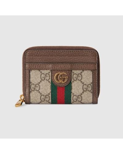 Gucci Portefeuille Porte-cartes Ophidia GG - Marron