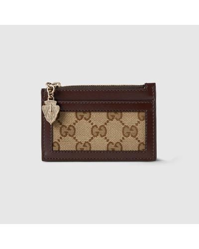 Gucci Luce Card Case Wallet - Brown