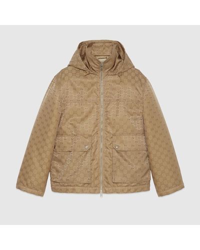 Gucci GG Nylon Canvas Padded Jacket - Natural