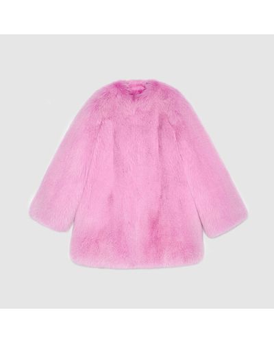 pink fox fur jacket