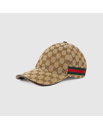 Gucci Original GG Canvas Baseball Hat With Web - Natural