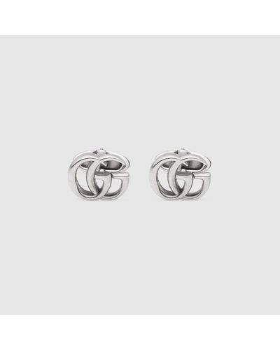 Gucci Silver Cufflinks With Double G - Metallic