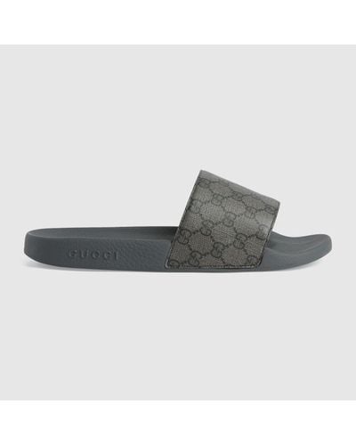 Gucci Herrenpantolette Mit GG - Grau