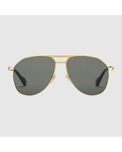 Gucci Aviator Frame Sunglasses - Grey
