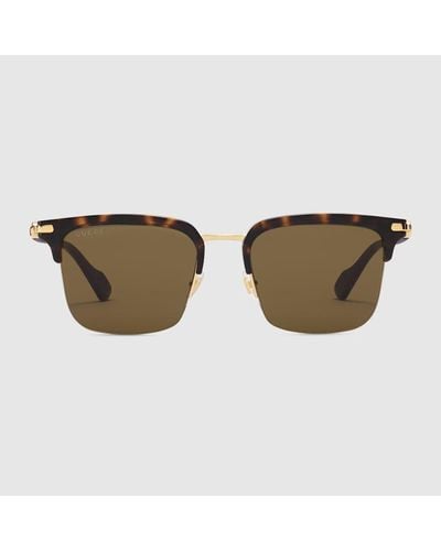 Gucci Rectangular Sunglasses - Brown