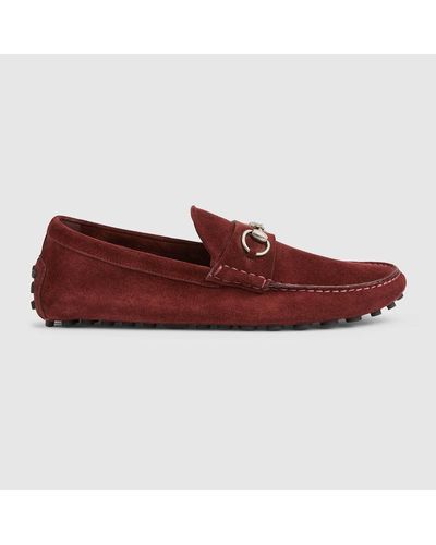 Gucci Driver With Horsebit - Red