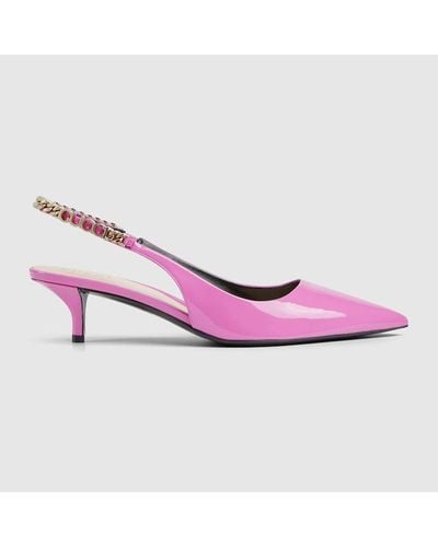 Gucci Signoria Pumps Mit Fersenriemchen - Pink
