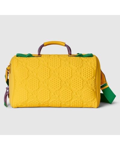 Gucci Mittelgroße Reisetasche Aus GG Scuba - Gelb