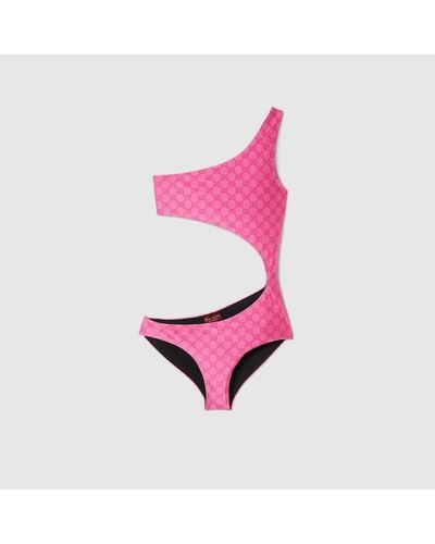 Gucci Badeanzug Aus GG Stretch-Jersey - Pink