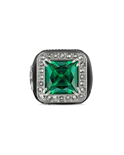 Gucci Synthetic Ring With Stone And Crystals in Green - Lyst