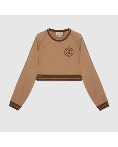 Gucci Cotton Jersey Sweatshirt With Embroidery - Brown