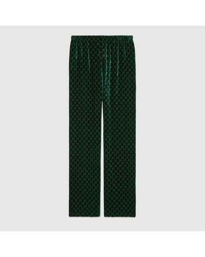 Gucci Pantalone In Velluto GG - Verde