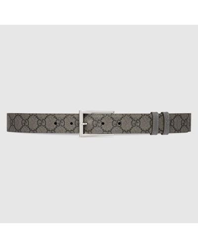 Gucci Cintura Reversibile Con Fibbia Rettangolare - Grigio