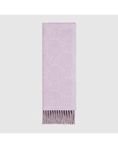 Gucci GG Wool Scarf - Purple