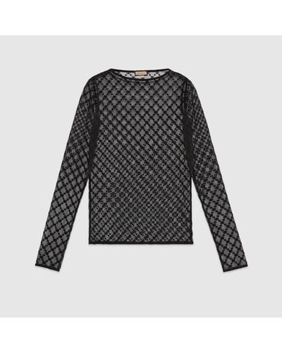 Gucci GG Star Tulle Top - Black