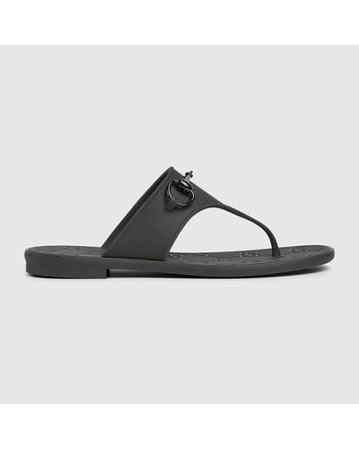 Gucci Thong Sandal With Horsebit - Black