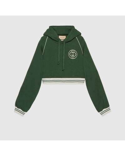 Gucci Kapuzenpullover Aus Baumwolljersey - Grün