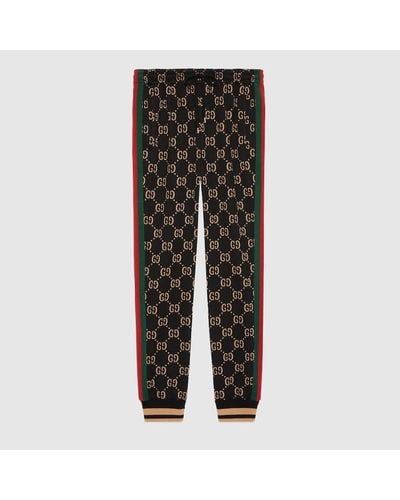 Gucci GG Jersey Cotton Track Bottoms - Brown