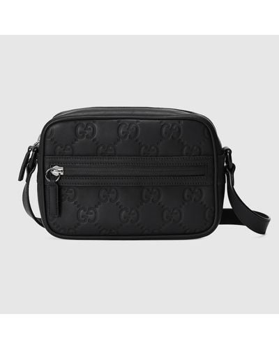 Gucci GG Rubber-effect Mini Shoulder Bag - Black